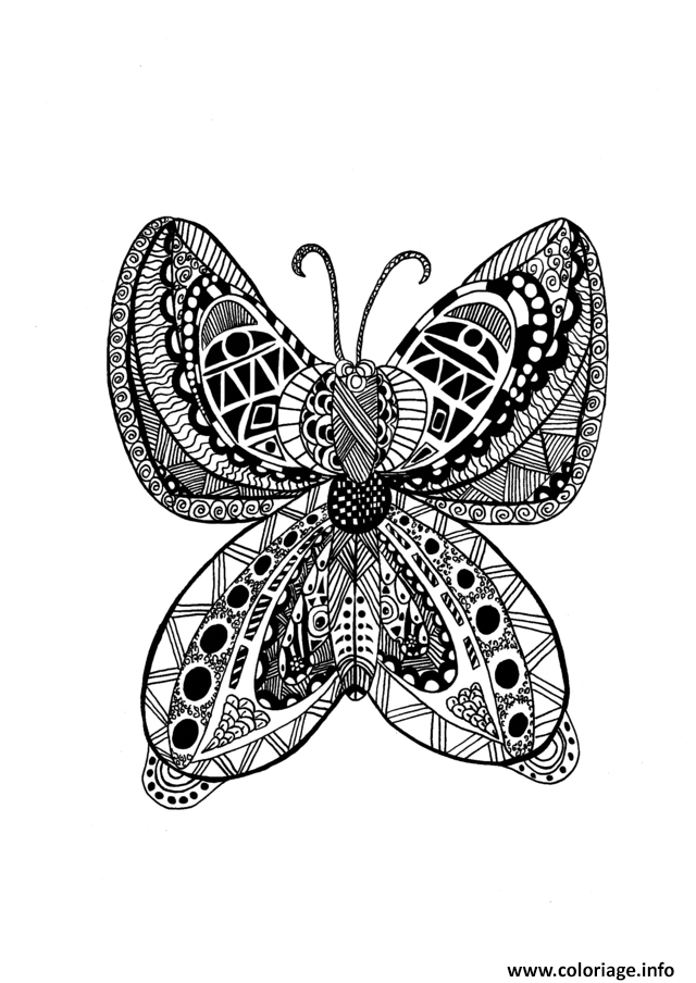 Coloriage Adulte Papillon Zentangle Celine  Dessin à Imprimer